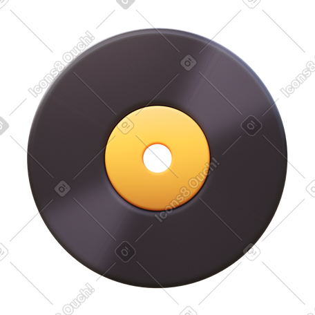 3D music record PNG, SVG