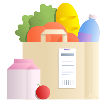 Grocery in a paper bag PNG, SVG