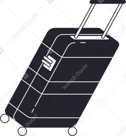 黑色倾斜手提箱 PNG, SVG
