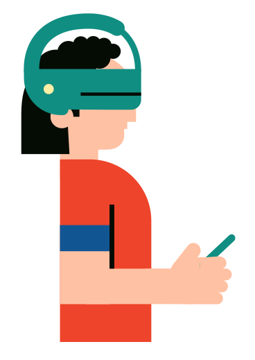 Human in virtual glasses animated illustration in GIF, Lottie (JSON), AE