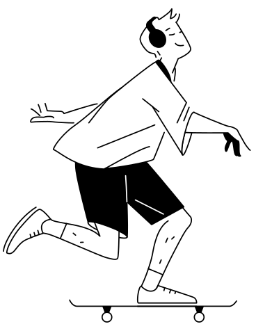 Young man or teenager skateboarding PNG, SVG