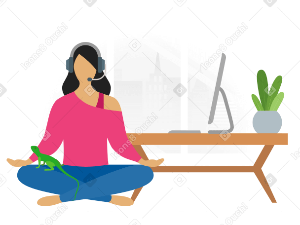 Working remotely Illustration in PNG, SVG