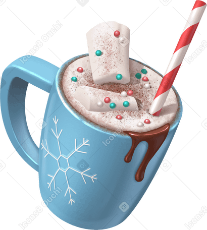 mug with hot chocolate PNG, SVG