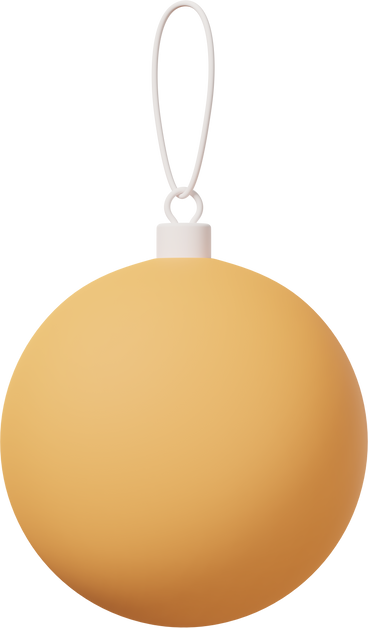 yellow christmas ball ornament PNG, SVG