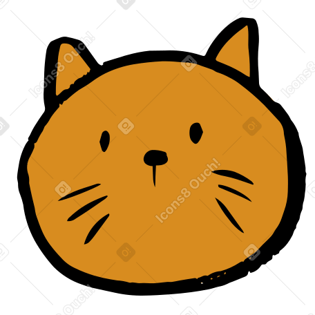 cat's head Illustration in PNG, SVG