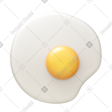 3D sunny side up eggs PNG, SVG