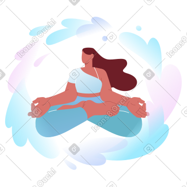 莲花坐冥想的女人 PNG, SVG