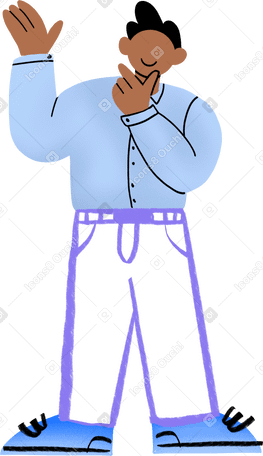 man in office clothes standing and thinking PNG, SVG