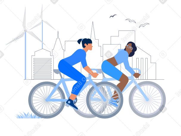 Велоспорт с другом в PNG, SVG