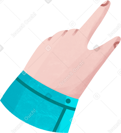 hand with blue sleeve Illustration in PNG, SVG