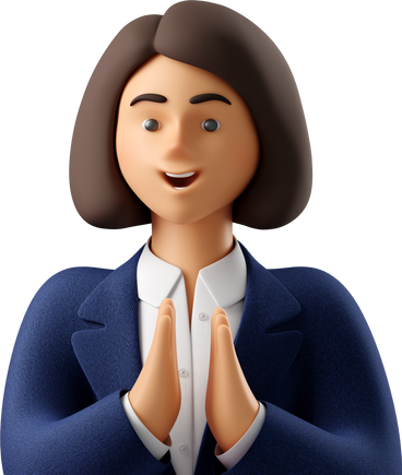 close up of businesswoman in blue suit clapping hands PNG, SVG