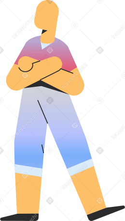 adult in shorts standing Illustration in PNG, SVG