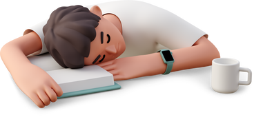 young man sleeping on book PNG, SVG