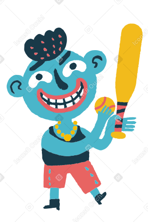 Baseball boy Illustration in PNG, SVG