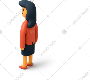 Back view of woman in suit looking left PNG, SVG