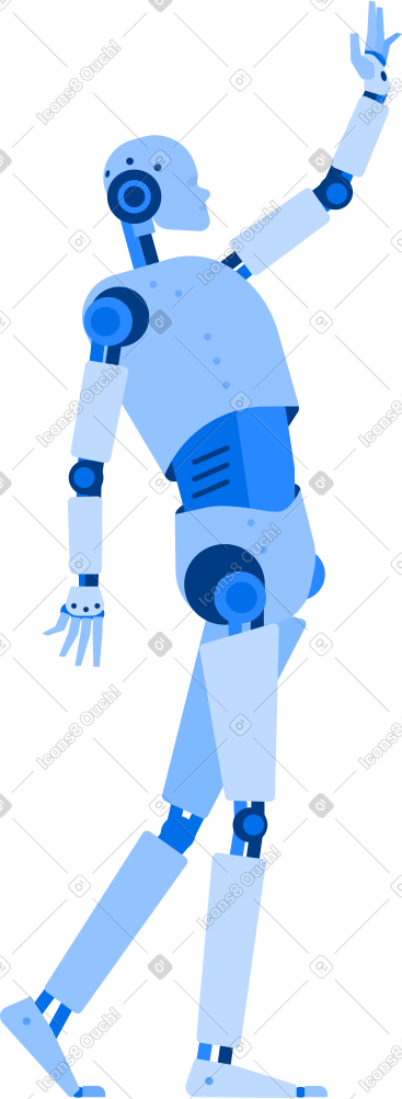 Android robot raises his hand and gives five PNG, SVG