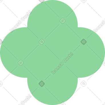 Green quatrefoil PNG, SVG