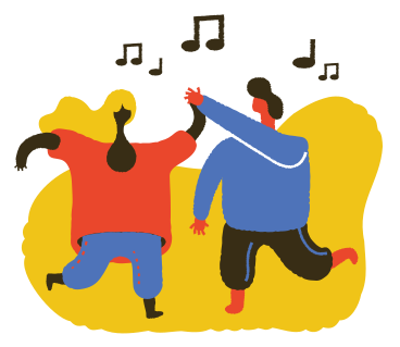 Man and woman dancing to the music PNG, SVG