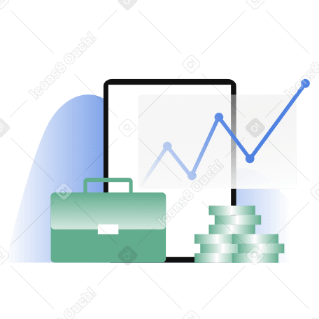 Estadísticas empresariales y planificación financiera. PNG, SVG