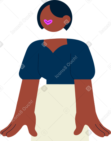 woman leans with both hands PNG, SVG