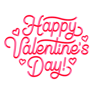 lettering happy valentine's day! with gradient 3d effect text PNG, SVG
