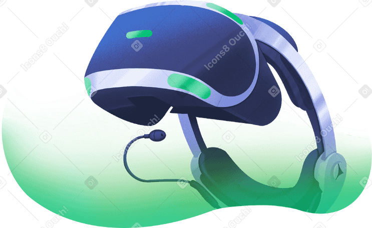 virtual reality glasses with a transparent green background PNG, SVG