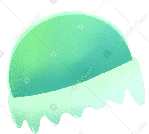 green ball with slime Illustration in PNG, SVG