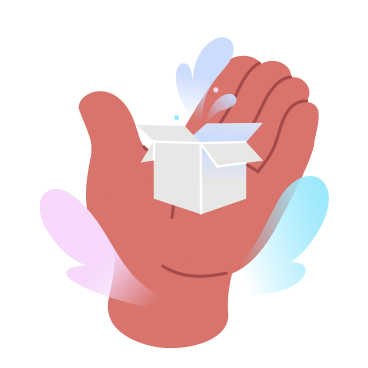 Hand holding a small box PNG, SVG