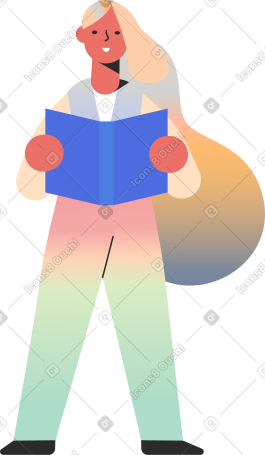 girl reading PNG, SVG