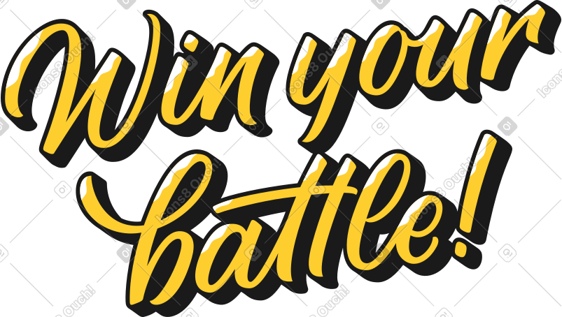 lettering win your battle! PNG, SVG