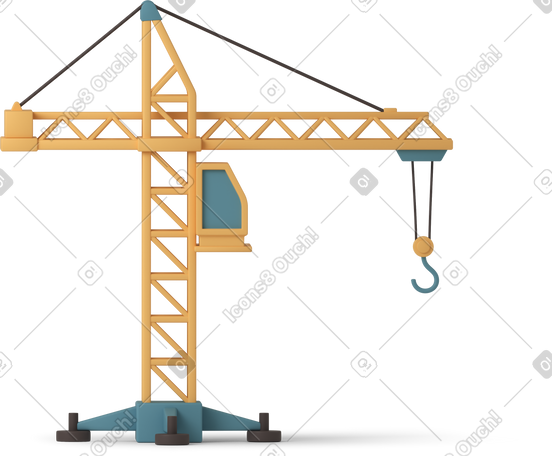 3D tower crane PNG, SVG