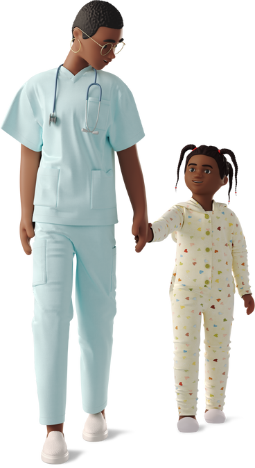 doctor holding child's hand PNG、SVG