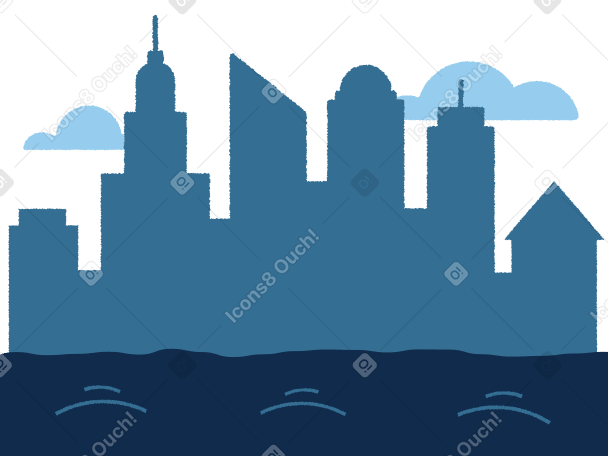 City Illustration in PNG, SVG