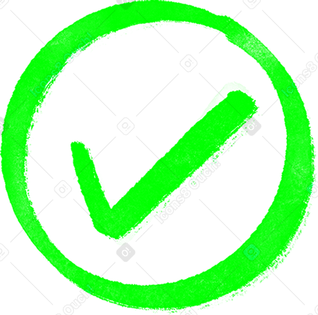 green check mark in a circle Illustration in PNG, SVG