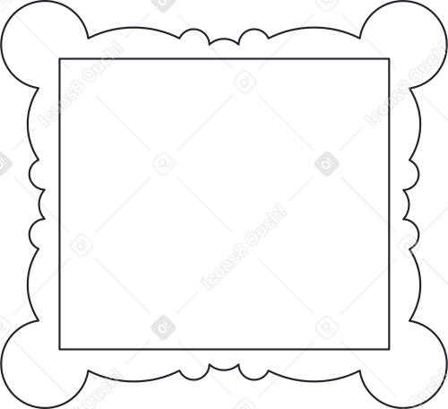 lined painting in fancy frame Illustration in PNG, SVG