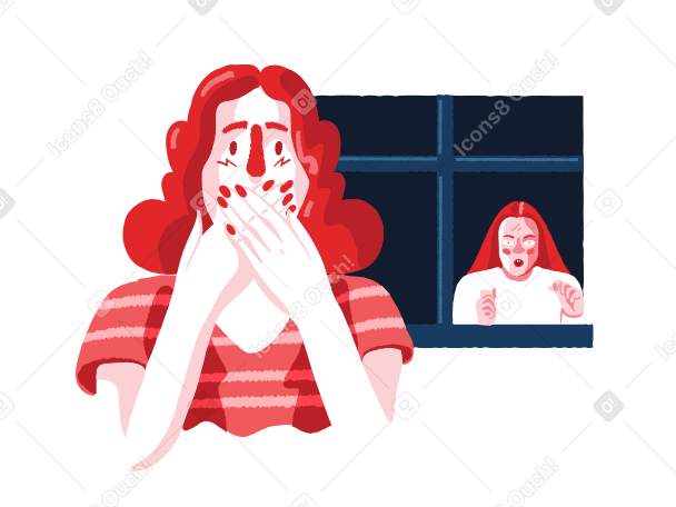 Creepy neighbour Illustration in PNG, SVG