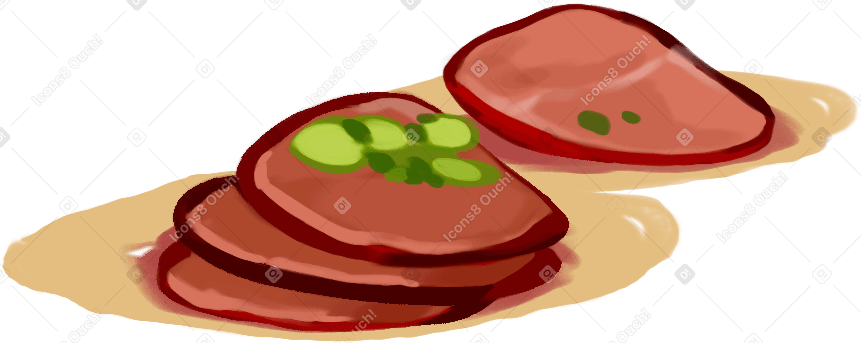 steak and sauce Illustration in PNG, SVG