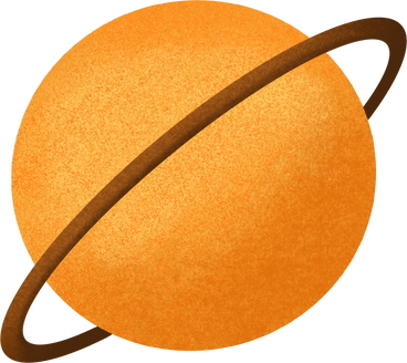 고리가 있는 커다란 노란색 행성 PNG, SVG