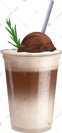 chocolate drink with ice cream PNG, SVG