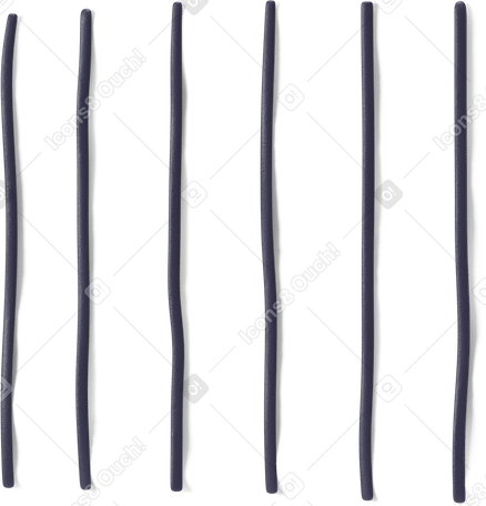 3D Lignes verticales noires PNG, SVG