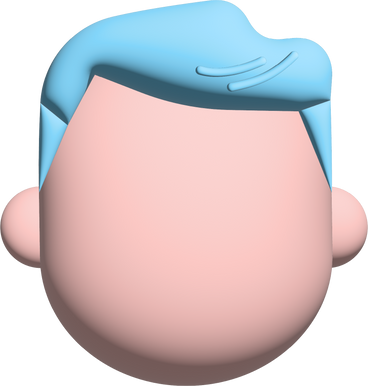 head with short blue hair PNG, SVG