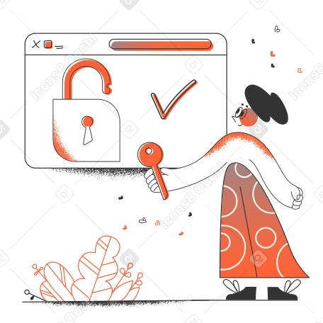 Web security Illustration in PNG, SVG