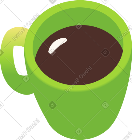 绿色咖啡杯 PNG, SVG