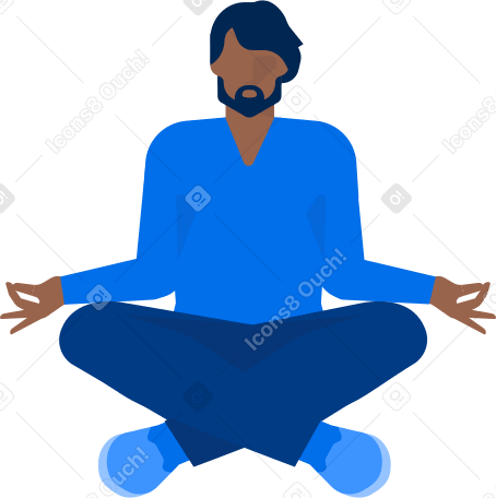 meditating man Illustration in PNG, SVG