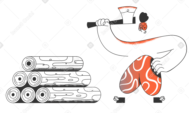 Lumberjack Illustration in PNG, SVG