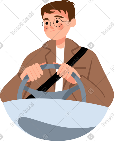 Seated man driving PNG, SVG