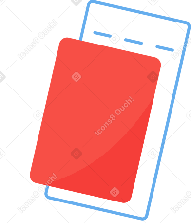 red passport with air ticket animated illustration in GIF, Lottie (JSON), AE