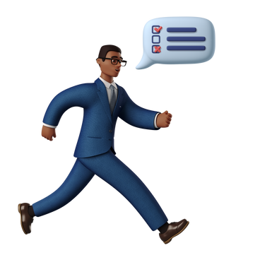 Businessman running to complete work plans PNG, SVG