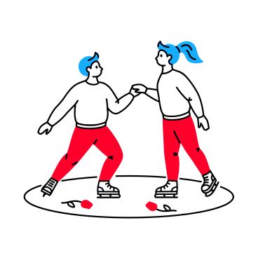 Man and woman in pair figure skating on ice PNG, SVG