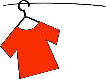 Aufhänger mit einem roten t-shirt an einem seil PNG, SVG